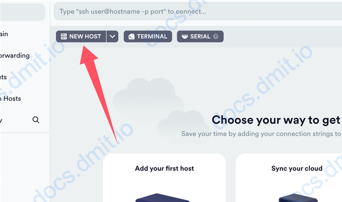 Termius Add New Host