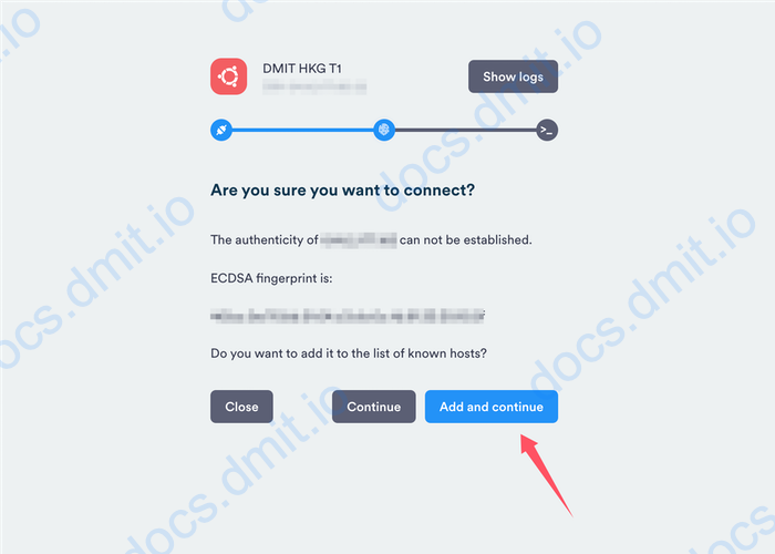 Termius Connect to Instance 5